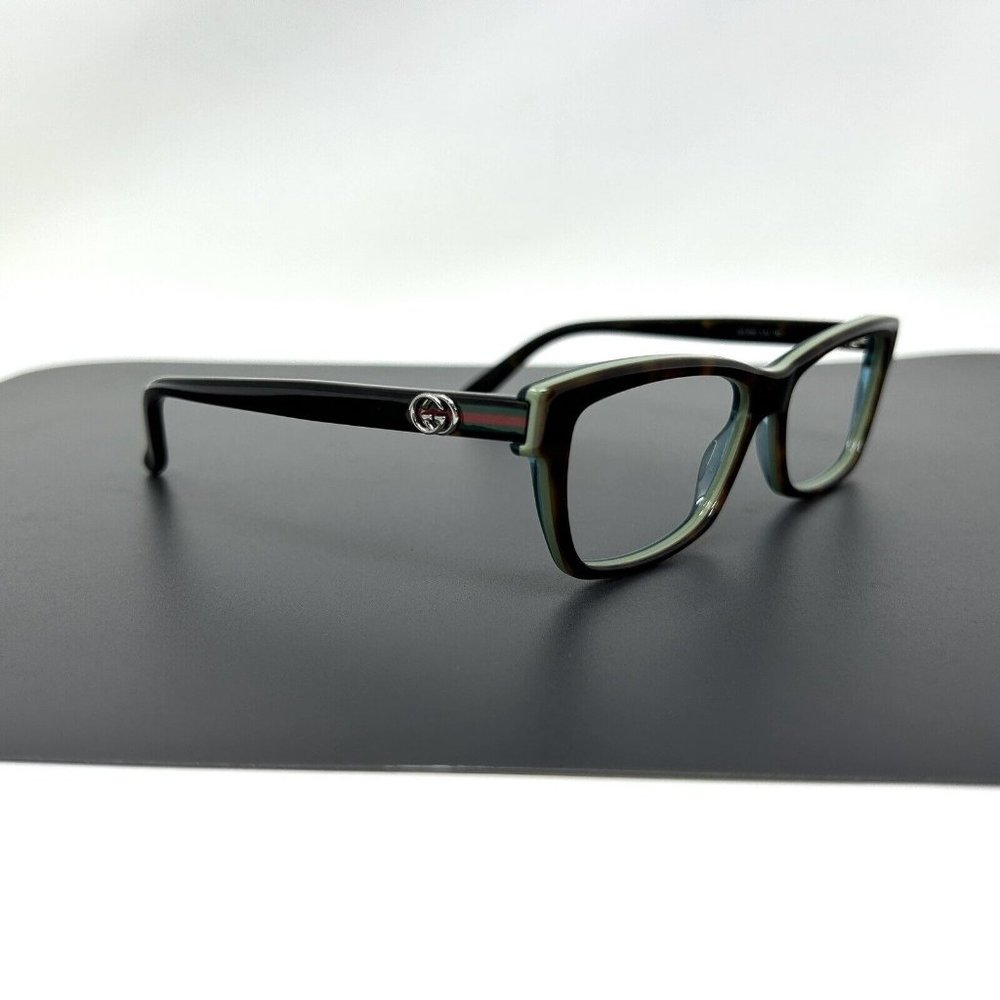 Gucci Eyeglasses GG 3562 LA2 Havana on Green Cat Eye Frame Italy 53[]14 140 - Picture 2 of 13